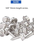Close-up of Stainless Steel Boat Canvas Snaps And Screw Stud Kit Three Eighths Inch Socket With Five Eighths Inch Screws
