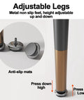 Heavy Duty Iron Table Legs With Grip Lock Feet And Wrought Iron Stand For Kitchen Desk Or Bench Diy Crafts Industrial Rustic Design Straight Up Solid Build Indoors Or Outdoors Period, adjustable legs with non-slip feet.