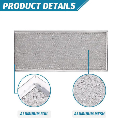 Aluminum mesh close-up of Replacement Microwave Grease Filter 13 X 6 Inches Aluminum Mesh 3 Pack Fits Most Ovens And Range Hoods