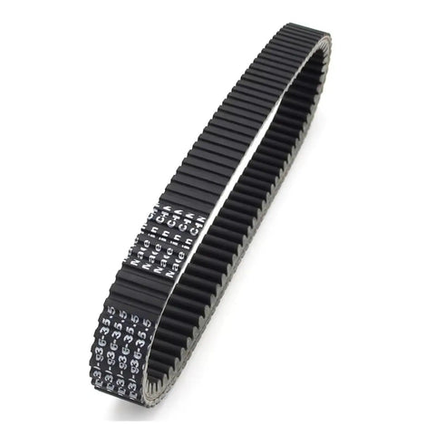 Heavy Duty V-Drive Motorcycle Belt For Suzuki LTA500F Vinson 4WD Quadmaster, black rubber construction, drive transmission part.