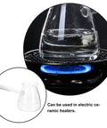 Glass Turkish Coffee Pot Set Two Pack 450ml Each Heat Resistant Stovetop Ibrik With Side Handle Transparent Cezve on Stove