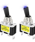 Blue LED Lighted Toggle Switch 12V 30A SPST On Off 3 Pin for Automotive Car Truck Rocker Style Illuminated Power Toggle Durable