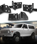 Heavy Duty Front Door Hinge Set In Matte Black Paint Fits Chevy And Gmc Pickup Suburban K5 Blazer Jimmy 1967 To 72, showing parts.