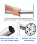 Sturdy 23.6 Inch Stainless Steel Handicap Toilet Grab Bar With T Shape Mount For Bathroom Safety Rails Wall And Floor Install
