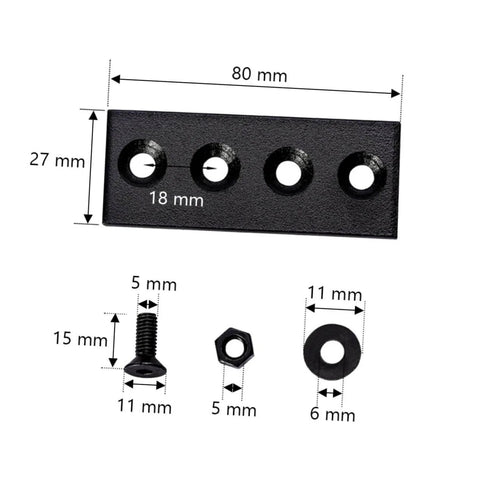 Carbon Splicing Piece Barn Door Track Connector Plate Kit No Fuss Install For Smooth Operation Easy Rail Assembly