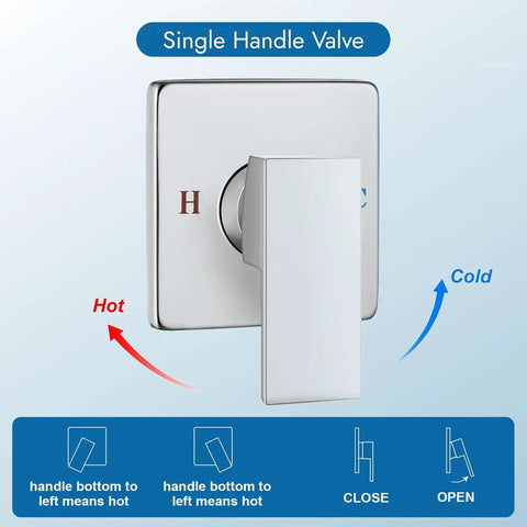 Slick 8 Inch Square Rainfall Shower Faucet Set With Tub Spout In Polished Chrome Finish Modern Wall Mount Bathroom Kit Featuring Smooth Water Flow And Easy Install For That Killer Bathroom Glow Up