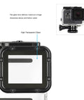 Waterproof Housing Case With Four Dive Filters For Hero 7 6 5 Black And Hero 2018 Red Light Red Magenta Plus 5x Macro Lenses showing lens detail