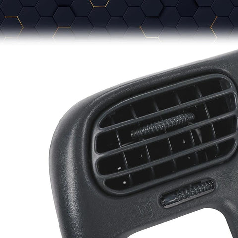 PIT66 dash bezel for single-DIN radio; dark gray plastic air vent panel