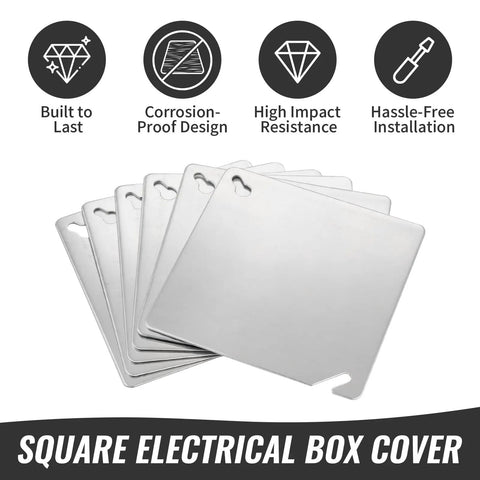 6-Pack 4x4 Inch Square Electrical Boxes With Covers And Mounting Accessories, Heavy Duty Steel Junction Boxes For Indoor Outdoor Wiring, Secure Organized Projects And Easy Mounting: six square steel box covers