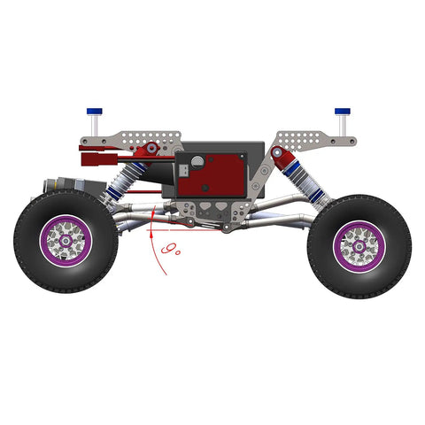 Side view of GR5 Titanium LCG Chassis Kit Frame Rail Upgrade for Redcat Ascent 18, showing strong lightweight construction.