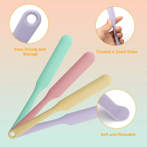 Go To Silicone Chocolate Melting Cup Set With 4 Measuring Cups 250ml And 350ml And 4 Heat Resistant Jar Spatulas, easy storage feature