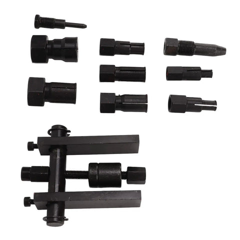 Ultimate Universal Motorcycle Bearing Puller Tool Kit With 10 Piece Internal Extractor Set For Smooth Bike Engine Repair And Easy Motor Maintenance With Durable Metal Storage Case, black steel puller heads and press tool
