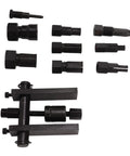 10 Pcs Motorcycle Internal Bearing Puller Kit With Storage Case Rock Solid Hardened Steel Jaws For Yanking Out Stubborn Ball Bearings From Swingarms And Steering Stems Sure Grip No Slip Design including various extraction tools.