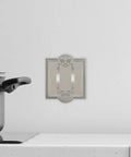 Meadows Greek Revival Light Switch Cover Plate With Old School Vibe, Decorative Border And Curved Edges For Classic Home Decor