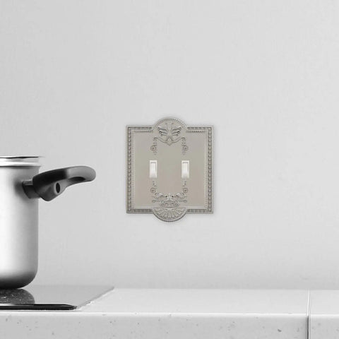 Meadows Greek Revival Light Switch Cover Plate With Old School Vibe, Decorative Border And Curved Edges For Classic Home Decor