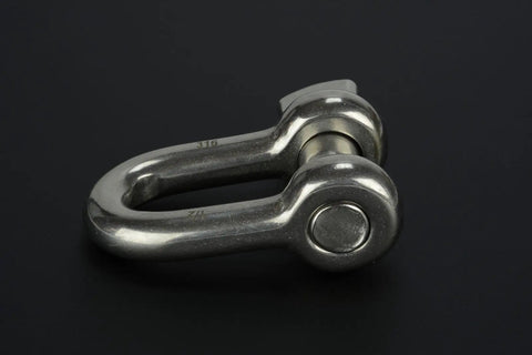 Rock Solid 1/2 Inch Chain Shackle Clevis Bow Ring Forged From Saltwater Proof 316 Stainless Steel close-up view.