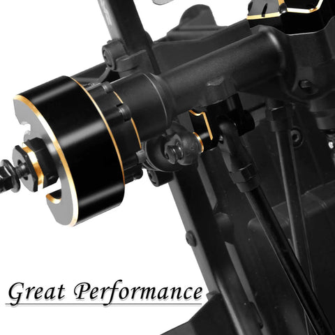 Brass Link Mounts Panhard Suspension Kit For 1/10 RC Cars TRX4 TRX6 showcasing black brass suspension links in action.