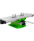 Precision Cross Slide Drill Press Work Table With 2 Axis Compound Milling Vise, Pro Grade XY Adjustable Work Surface, green base