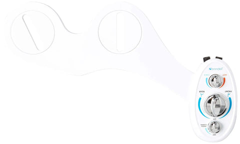 SouthSpa Lefty Friendly Bidet Attachment With Dual Temperature And Dual Nozzles, Left Side Control Panel For Easy Lefty Use, Warm Water Wash For Front And Rear, Quick Install LH22