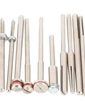 Heavy Duty Sandpaper Clamp Bar 10 Pack Metal Clamp Rod For Grinding Wheel Chuck Secure Grip, metal rods on white background