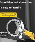 Heavy Duty 8000W Brushless Concrete Ring Saw With Four Premium Blades For Rapid Wall Slotting And A Badass Copper Motor That Slays Through Brick And Concrete Without Throwing A Single Fit Or Overheating, showcasing a powerful cutting blade.