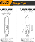 Usage tips for 33 Piece Oscillating Tool Blades Set on moving and pressuring the machine for optimal performance.