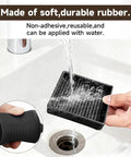 4x4 Inch Square Rubber Caster Cups 4 Piece Anti Slip Furniture Feet Pads With Grip For Floor Protection On Hardwood And Tile Prevent Dents Scratches And Noise Black being washed under water