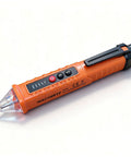 Non Contact Voltage Tester That Is Super Handy With Buzzer Alarm And Bright Flashlight For Home And Jobsite, 3 Voltage Ranges 12V 48V 70V To 1000V, Live And Null Wire Finder, NCV Detector, Wire Breakpoint Finder, Orange orange pen-style tester with flashlight tip and side buttons
