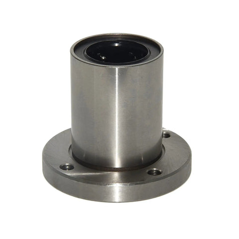 25mm Round Flange Linear Motion Bushing Ball Bearing LMF25UU For CNC And 3D Printer Guides, Carbon Steel Construction, 8mm Flange