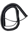 Rock Solid Coiled Power Extension Cord With Spring Wire Cable And Five Core Conductors offers a black coiled design for easy storage.
