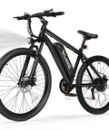 Beast Electric Mountain Bike For Adults With 21 Speed Gear System And 27.5 Inch Wheels, 1200W Peak Brushless Motor, Up To 28 MPH, Removable 48V Battery Options 10.4Ah Or 13Ah, Up To 65 Miles Range, Step Over EMTB With NFC Unlock. Black step-over eMTB with 27.5-inch wheels