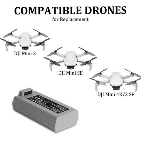2 Pack Mini 2 Series Intelligent Flight Battery For DJI Mini 4K Mini 2 SE Mini 2 Mini SE With Extended Capacity 2400mAh 7.7V