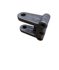 Heavy Duty Two Tang Clevis With Adjustable Channel Mount For 1 Inch Pin Hole And 20,000 Pound Load Raw Steel Construction Designed For 3 Inch Wide Channel Brackets Compatible With Lunette Ring Or Farm Style Drawbar, angled view