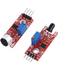 Hands On MCU Starter Kit With Temperature Humidity Sound And Motion Detection Sensors Complete Electronic Components Set For Beginners To Explore Projects And Learn Electronics Fast, sound sensor module and mic board