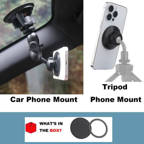 MagSafe Car Phone Mount Base with 17mm Ball Socket and Ultra Strong N52 Magnets for a Secure On The Go Hold Durable Phone Car Mount Accessory