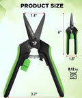 6 Inch Pruning Shears For Razor Sharp Precision Cuts With Easy Grip And High Carbon Steel Blades Nonstick Coating Safety Lock Garden Clippers size comparison