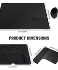 Three In One Silicone Coffee Mat For Home Espresso Machines 23 By 15 Inches With Raised Edge Anti Slip Heat Resistant Top Mat And Detachable Drying Pad