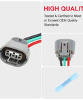 3 Wire Alternator Regulator Plug Harness Pigtail For Infiniti G35 G37 EX35 M35 M37 Q40 Q50 Q60 Q70 Q70L And Nissan 350Z Maxima Rogue Audi A8 Saab Suzuki Voltage Regulator Connector showing front and side views with wires visible.