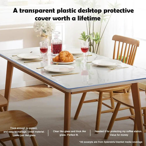 Clear 14x24 Inch Desk Blotter Mat Transparent PVC Table Protector Pad For Small Offices Anti Scratch Spill Proof Waterproof Easy Clean Surface