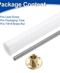 1000mm TR8x2 Lead Screw With Brass Nut Acme Thread 2mm Pitch 1 Start 2mm Lead For 3D Printers And CNC Machines 304 Stainless Steel Rod With Packaging Tube Silver Heavy Duty Linear Motion