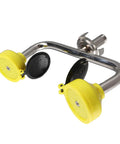 Wall Mounted Emergency Eye Wash Station Built Tough for Labs and Factories 304 Stainless Steel First Aid Unit, yellow caps