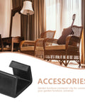 Eight Piece Outdoor Furniture Clips Set Black PP Connectors Secure Wicker Seats Indoors