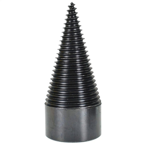 Heavy Duty Firewood Drill Bit With Removable Wood Splitter Cone made of high carbon steel, designed for log breaking and splitting.