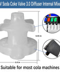 4 Pack Coke Machine Valve Diffuser Kit Internal Mixer 3.0 Replacement Parts For Cola Soda Machines Easy Install Durable Valve Assembly 28368 translucent diffuser, 0.9 x 0.95 in