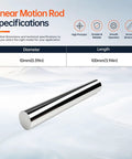 Smooth Operation 2Pack Of 10mm By 100Mm Linear Motion Rods Shaft Guide with chrome plated surface and specifications.