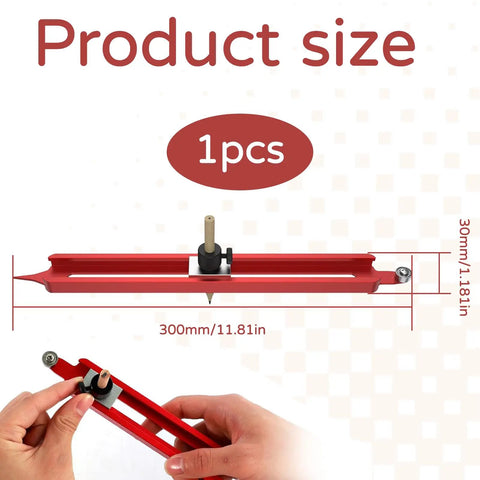 Dead On Double Sided Contour Scribe Tool With Smooth Tracking Pulleys For Exact Wall And Mold Edge Copying Adjustable Aluminum Frame dimensions 300mm and 30mm