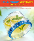 10 Pack 17 Oz Reusable Freezer Storage Containers With Twist Top Lids Airtight Clear Plastic Meal Prep Containers For Leftovers Lunch Fruit Salad Snacks And Small Soup Microwave Safe showing lemon slices inside.