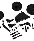 Complete Beefed Up All In One Semi Gloss Black Steel V Belt 2 Groove Long Water Pump LWP Crank Pulleys Kit components