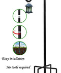 Heavy Duty 48 Inch Shepherd Hook Garden Pole For Outdoor Use That Holds Bird Feeders Planters Lanterns Solar Lights Wind Chimes Birdbaths And Yard Decor With A Five Prongs Base One Pack Easy Assembly Weather Resistant