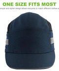 Front view of Bump Cap Safety Hat With Reflective Stripes Baseball Cap Style Hard Hat Lightweight Breathable Head Protection